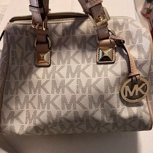 White monogram MK purse